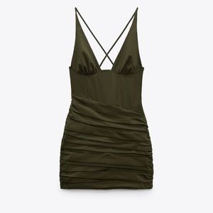 Brand new Zara Dress in dark khaki